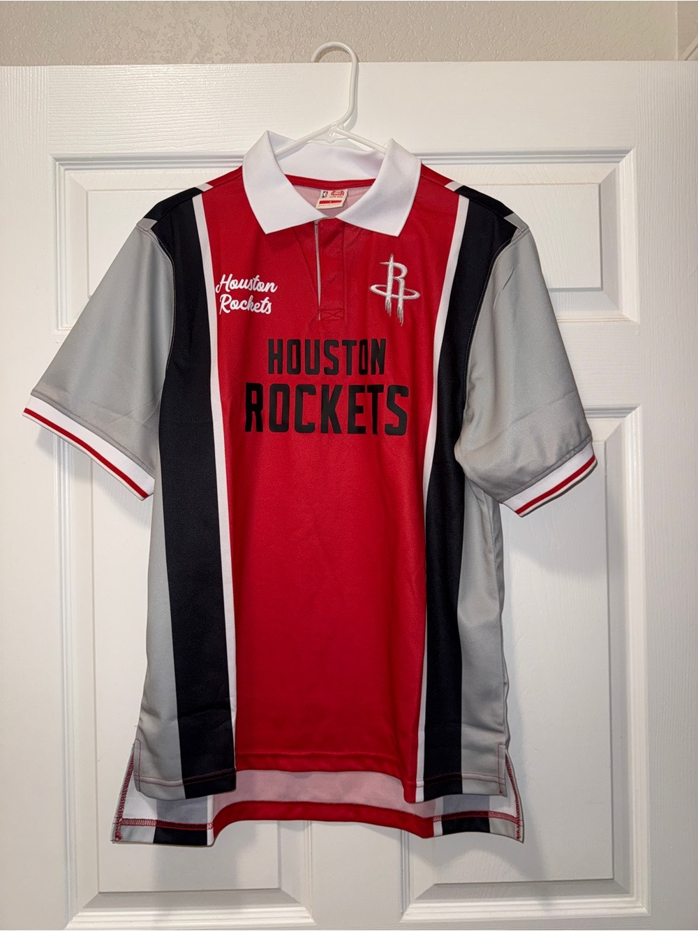 NBA Houston Rockets Red Black Gray Polo Shirt